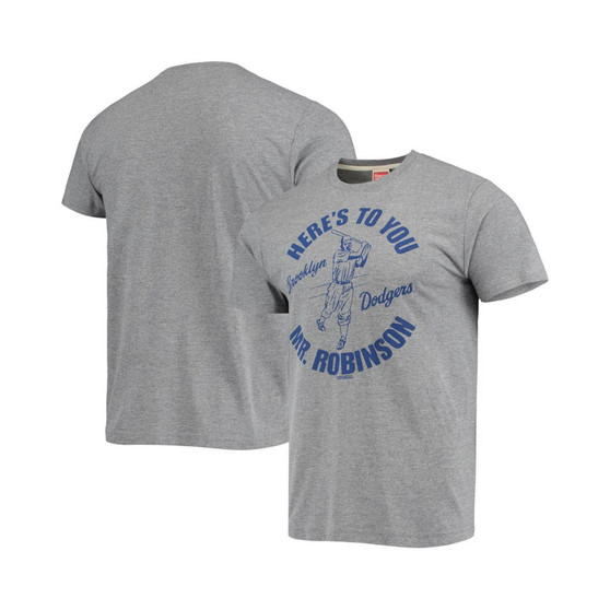Men's Jackie Robinson Gray Brooklyn Dodgers Tri-Blend T-shirt