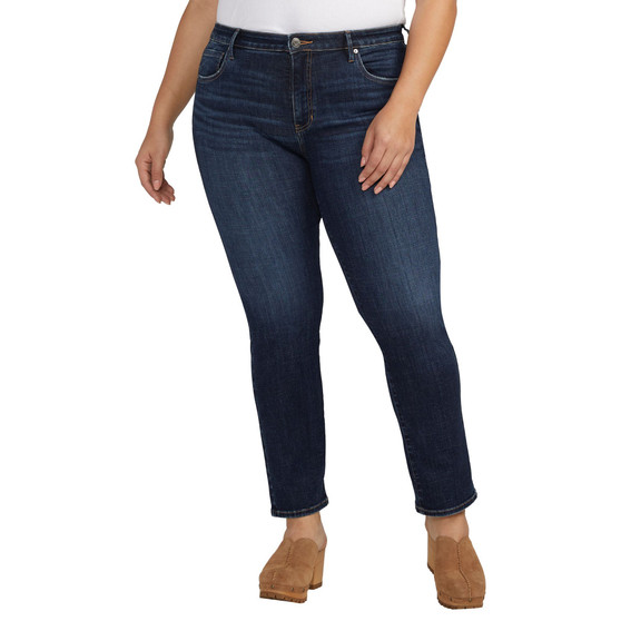 Plus Size Cassie Mid Rise Slim Straight Leg Jeans