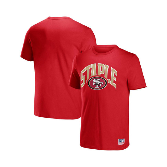 Men's NFL X Staple Red San Francisco 49ers Lockup Logo Short Sleeve T-shirt