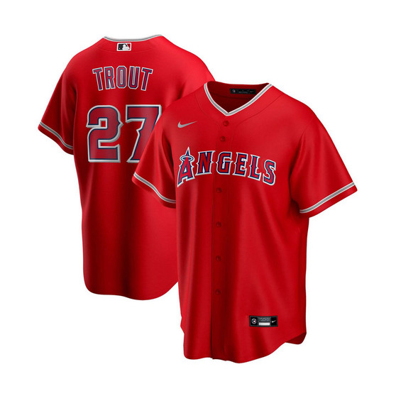 Men's Mike Trout Red Los Angeles Angels Alternate Replica Player Name Jersey