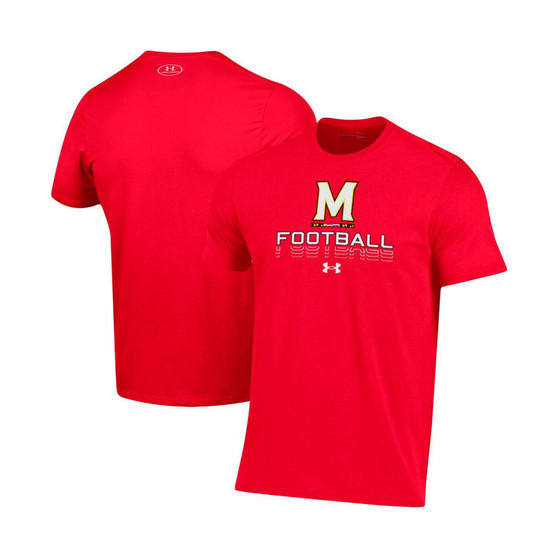 Men's Red Maryland Terrapins Football Fade Performance T-shirt