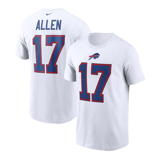 Men's Josh Allen White Buffalo Bills Name and Number T-shirt