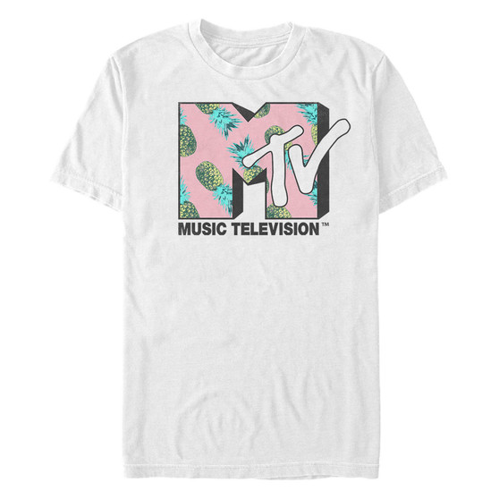 MTV Men's Pineapple Logo Short Sleeve T-Shirt