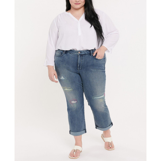 Plus Size Marilyn Straight Ankle Jeans in Cool Embrace Denim