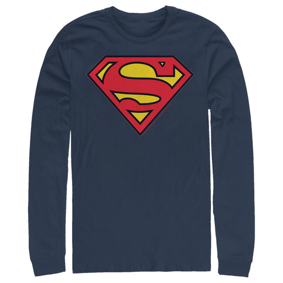 Men's Superman Classic Logo Long Sleeve Crew T-shirt
