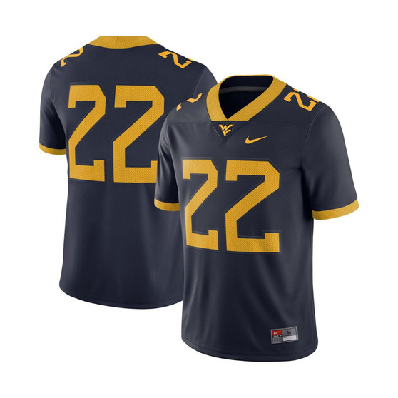 Men's Navy West Virginia Mountaineers #22 Home Game Jersey