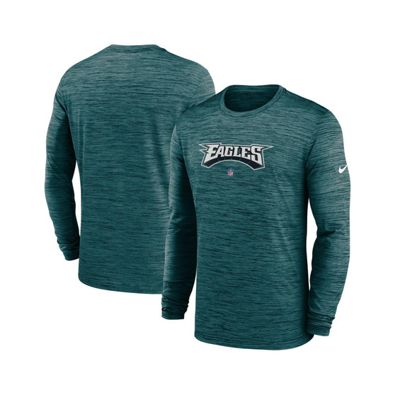 Men's Midnight Green Philadelphia Eagles Sideline Team Velocity Performance Long Sleeve T-shirt