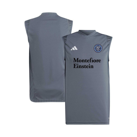 Men's Gray New York City FC 2023 On-Field Sleeveless Training Jersey