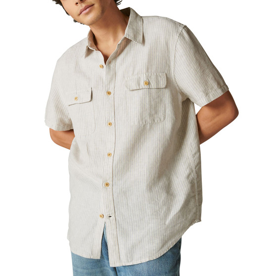 Men's Striped Short Sleeves Work Wear Shirt