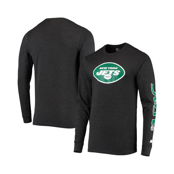 Men's Heathered Black New York Jets Halftime Long Sleeve T-shirt