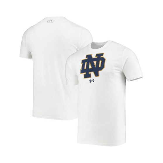 Men's White Notre Dame Fighting Irish School Logo Performance Cotton T-shirt