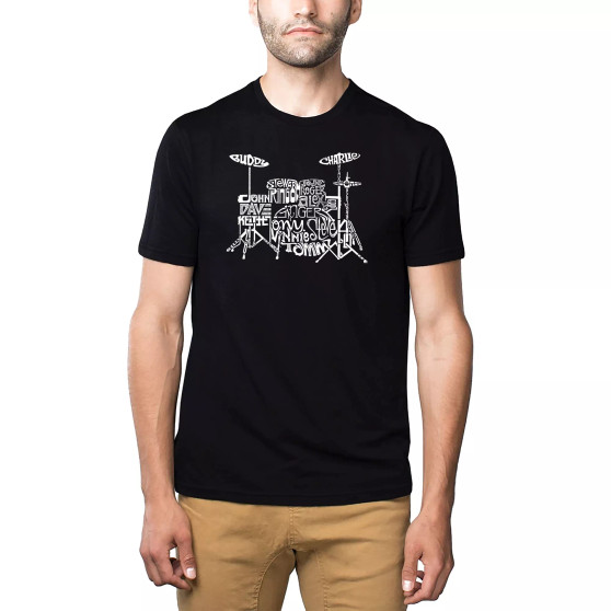 Mens Premium Blend Word Art T-Shirt - Drums