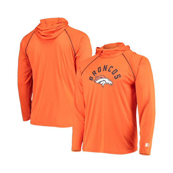 Men's Orange Denver Broncos Raglan Long Sleeve Hoodie T-shirt