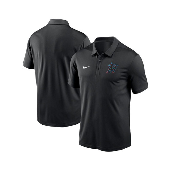 Men's Black Miami Marlins Agility Performance Polo Shirt