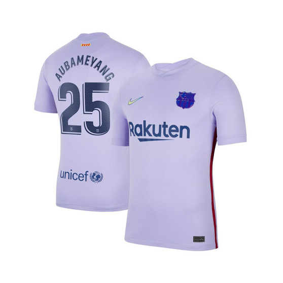 Men's Pierre-Emerick Aubameyang Purple Barcelona 2021/22 Away Breathe Stadium Replica Player Jersey