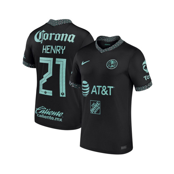 Men's Henry Martin Black Club America 2021, 22 Third Replica Player Jersey