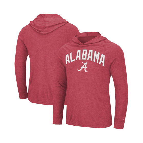 Men's Heathered Crimson Alabama Crimson Tide Big and Tall Wingman Raglan Long Sleeve Hoodie T-Shirt