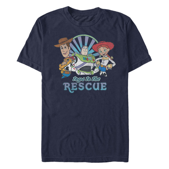 Disney Pixar Men's Toy Story Buzz Woody Jesse Toys to the Rescue, Short Sleeve T-Shirt