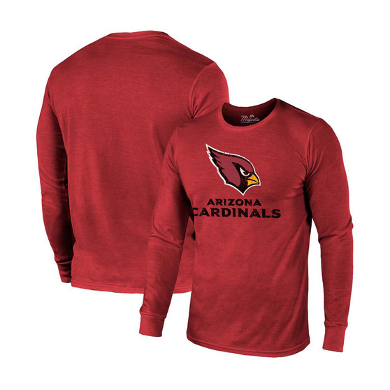 Arizona Cardinals Lockup Tri-Blend Long Sleeve T-shirt - Cardinal
