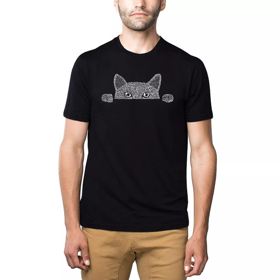 Men's Premium Blend Word Art Peeking Cat T-shirt