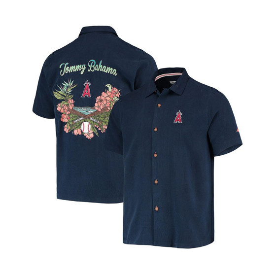 Men's Navy Los Angeles Angels Baseball Bay Button-Up Shirt