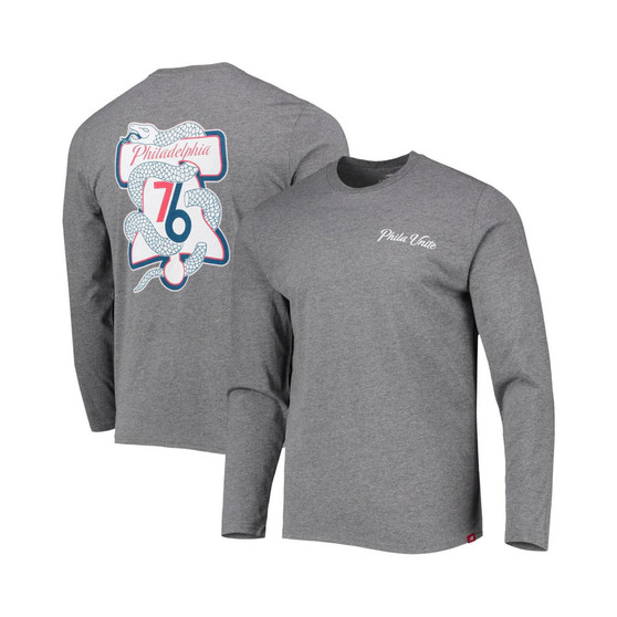 Heather Gray Philadelphia 76Ers Phila Unite Comfy Tri-Blend Long Sleeve T-shirt