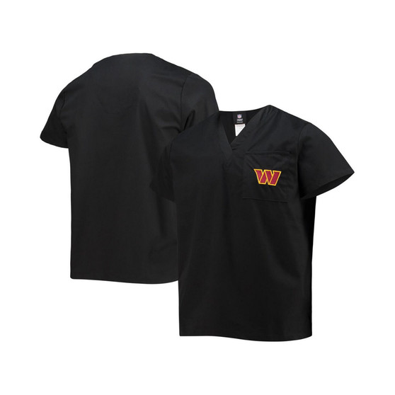 Men's Black Washington Commanders V-Neck Scrub Top