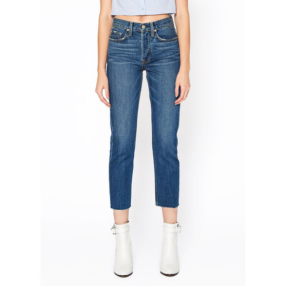 Women's High Rise Straight Crop Jeans In Winchester For Adult