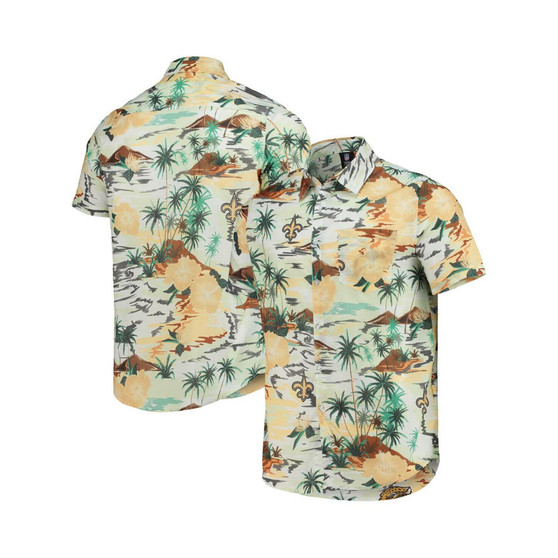 Men's Cream New Orleans Saints Paradise Floral Button-Up Shirt