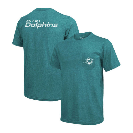 Miami Dolphins Tri-Blend Pocket T-shirt - Aqua