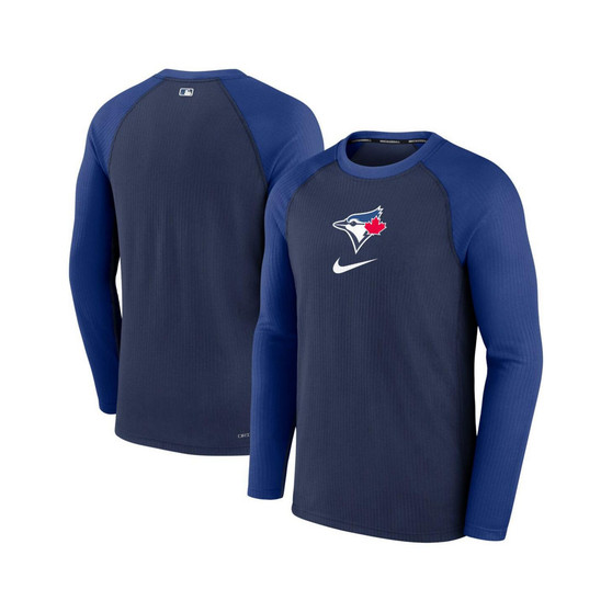 Men's Navy Toronto Blue Jays Authentic Collection Game Raglan Performance Long Sleeve T-shirt