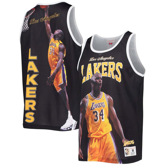Men's Shaquille O'Neal Black Los Angeles Lakers Hardwood Classics Player Tank Top