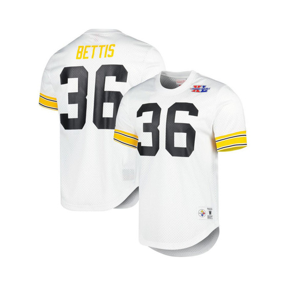 Men's Jerome Bettis White Pittsburgh Steelers Retired Player Name and Number Mesh Top