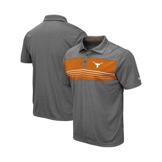 Men's Heather Charcoal, Texas Orange Texas Longhorns Smithers Polo Shirt