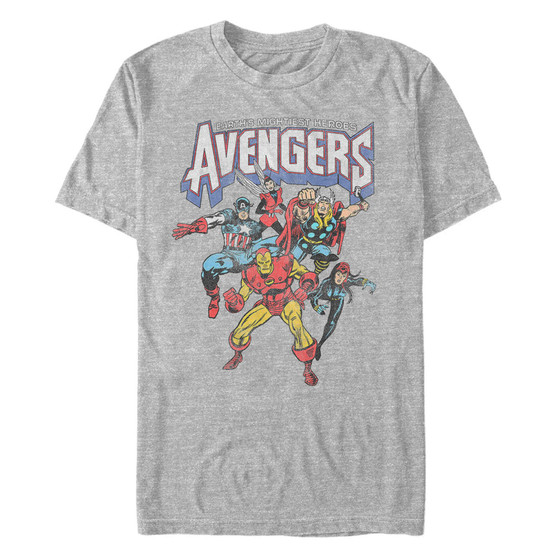 Marvel Men's Comic Collection Retro Earths Mightiest Heroes Short Sleeve T-Shirt