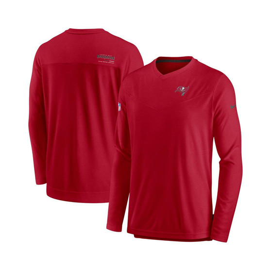 Men's Red Tampa Bay Buccaneers 2022 Sideline Coach Chevron Lock Up Performance Long Sleeve T-shirt