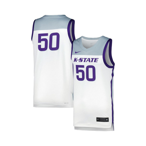 Men's and Women's White Kansas State Wildcats Replica Basketball Jersey