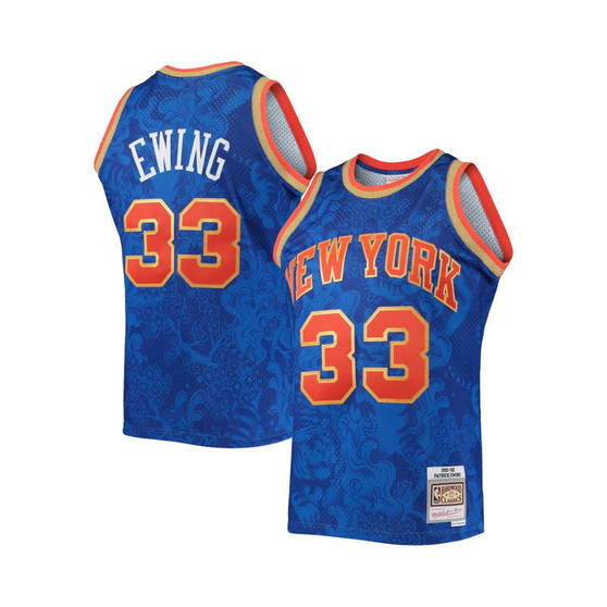 Men's Patrick Ewing Blue New York Knicks Hardwood Classics 1991-92 Lunar New Year Swingman Jersey