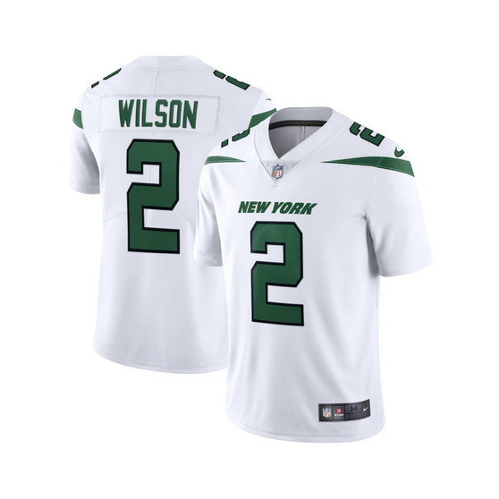 Men's Zach Wilson Spotlight White New York Jets Vapor Limited Jersey