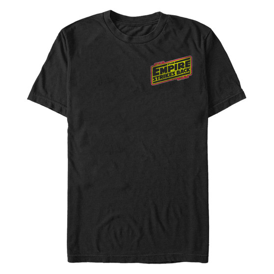 Star Wars Men's The Empire Strikes Back Distressed Left Chest Logo Short Sleeve T-Shirt