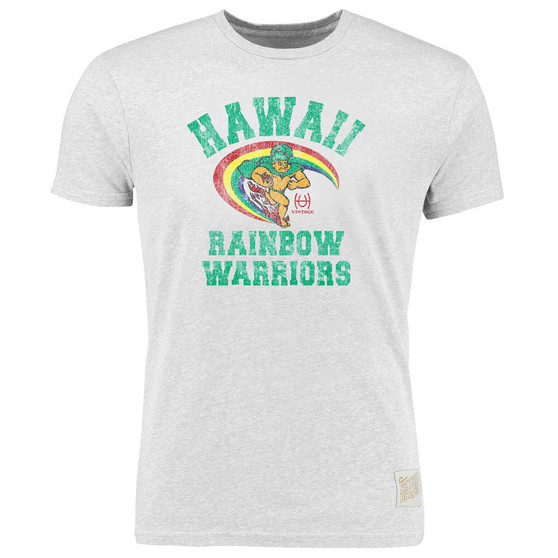 Men's Heather Gray Hawaii Warriors Vintage-Like Rainbow Warriors Tri-Blend T-shirt