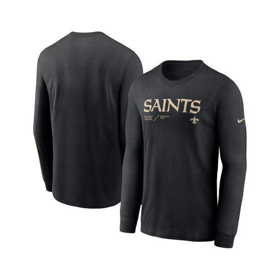 Men's Black New Orleans Saints Infograph Lock Up Performance Long Sleeve T-shirt