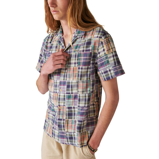 Men's Patchwork Short Sleeves Work Wear Shirt