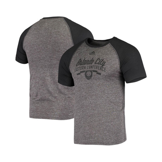 Men's Heathered Gray Orlando City SC Scripted Pass Ultimate Contrast Raglan T-shirt