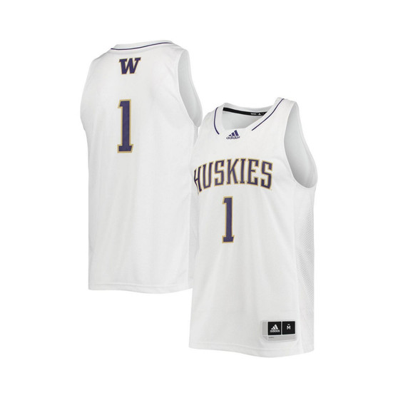 Men's 1 White Washington Huskies Swingman Basketball Jersey