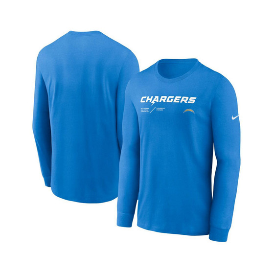 Men's Powder Blue Los Angeles Chargers Infograph Lock Up Performance Long Sleeve T-shirt