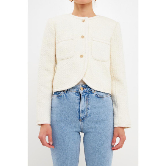 Women's Cropped Tulip Hem Jacket