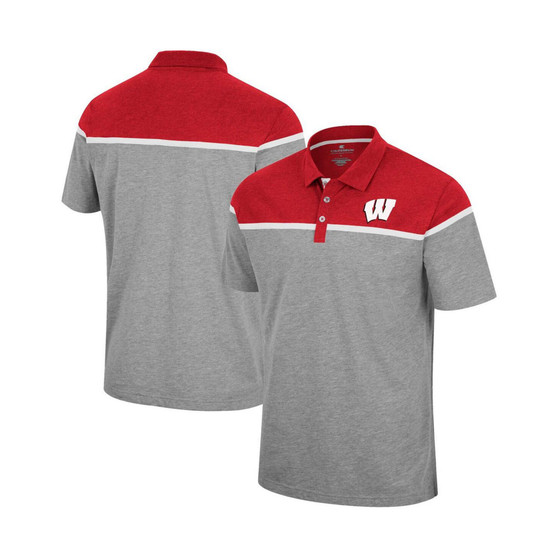 Men's Heather Gray Wisconsin Badgers Chamberlain Polo Shirt