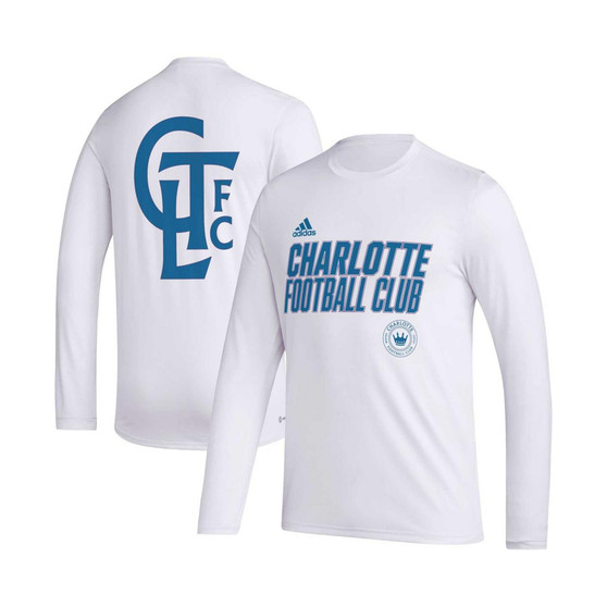 Men's White Charlotte FC Jersey Hook AEROREADY Long Sleeve T-shirt