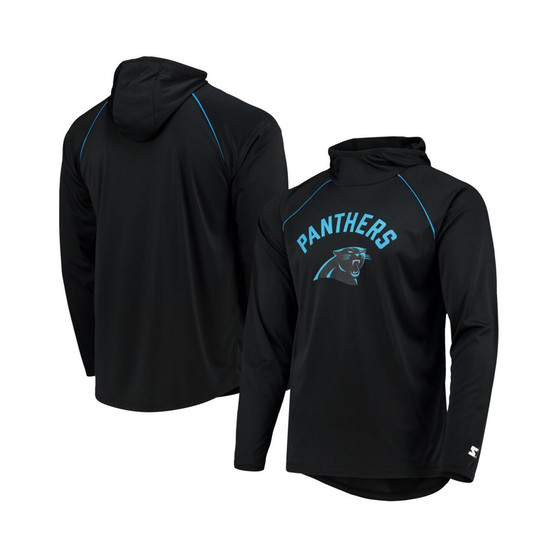 Men's Black Carolina Panthers Raglan Long Sleeve Hoodie T-shirt